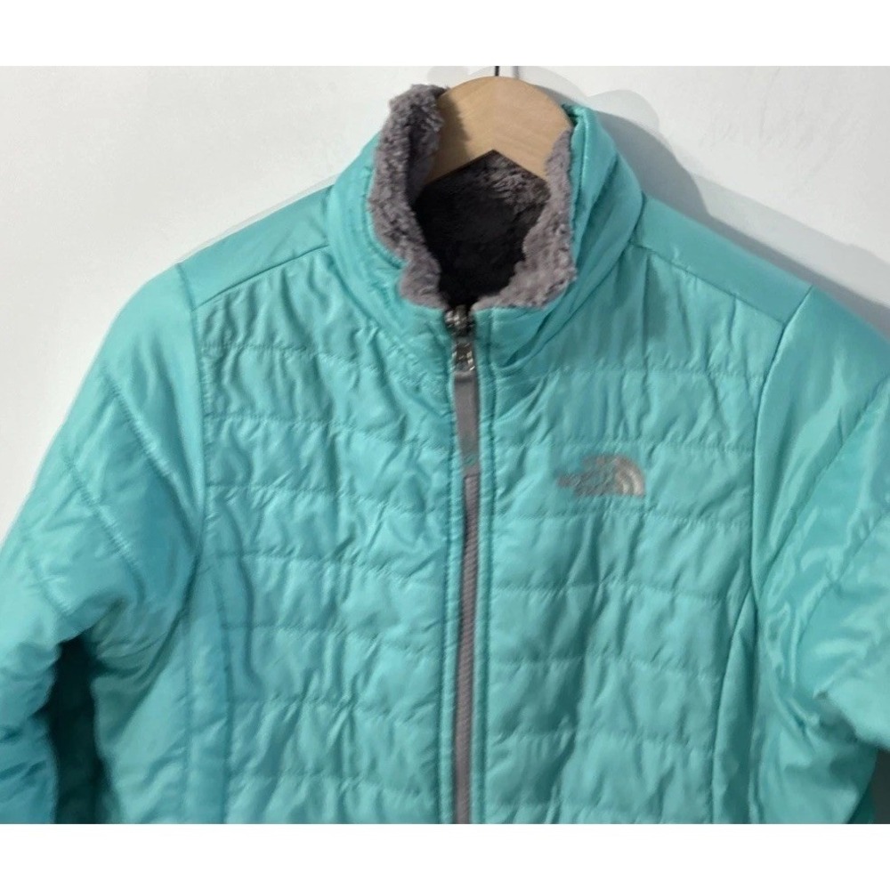 Girls The North Face Reversable Mossbud Jacket Sz XL 18 - Picture 3 of 13